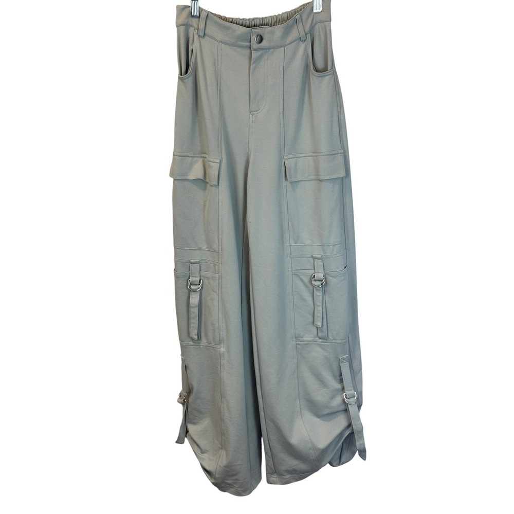 Are & Be Gray Green Straight Leg Cargo Grunge Pants‎ with Buckle Detail Small